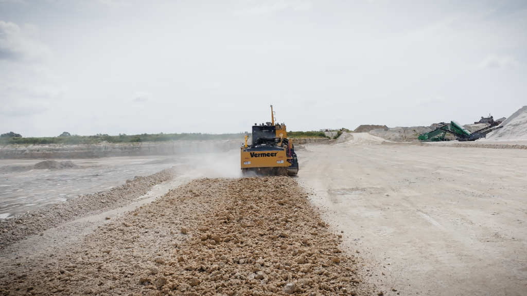 Today's quarry operators face more pressure than ever before. Recover more material. Control costs. Meet production targets. Navigate regulations. Maintain community support. Vermeer SM55 surface miner operating in a quarry, cutting material for continuous surface mining.